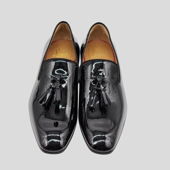 Christian Louboutin Dandelion Tassel Tuxedo Patent Leather Loafers 43.5 - Picture 4 of 8